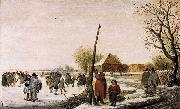 Barend Avercamp Landscape with Frozen River painting